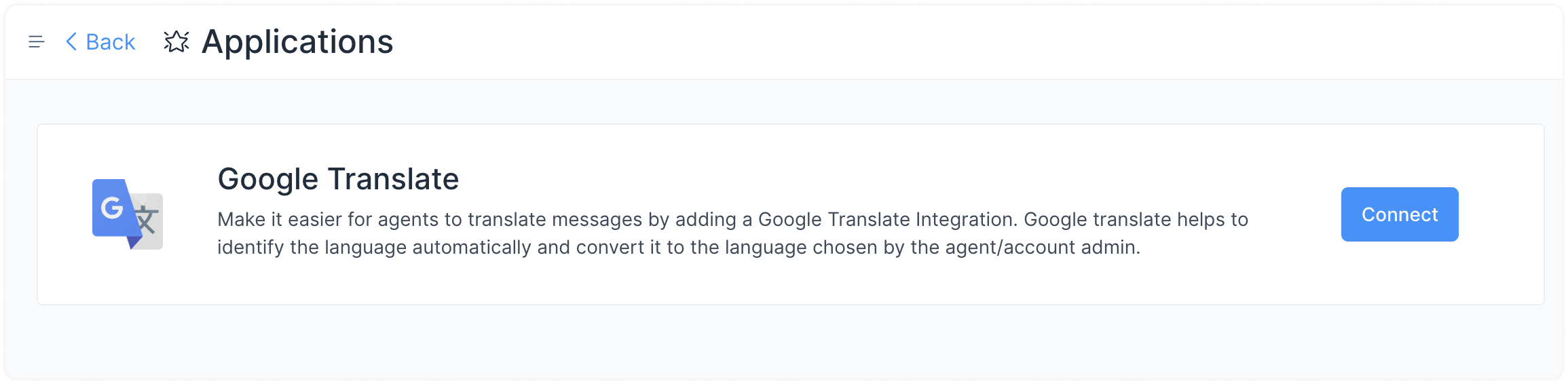 Connect Google Translate