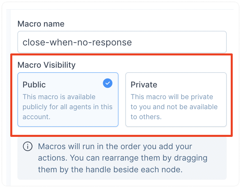 Macro visibility