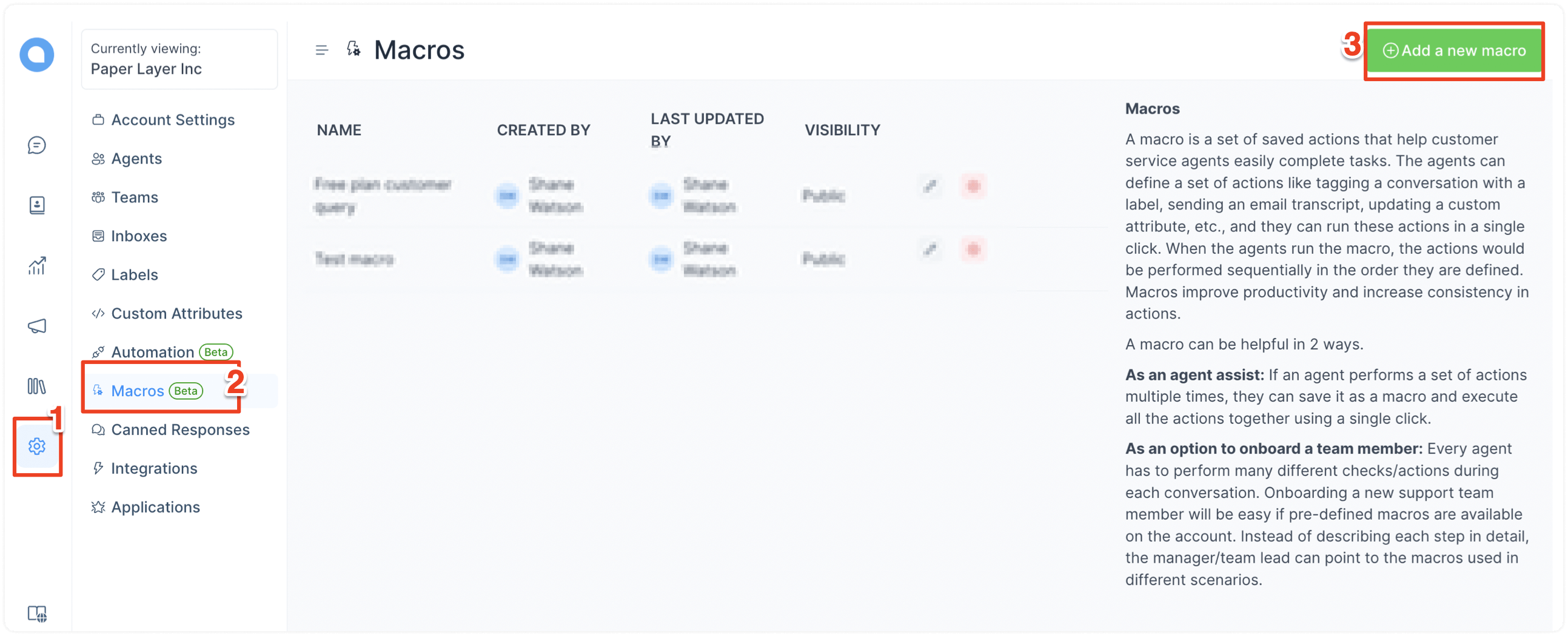 Macros in UniLink